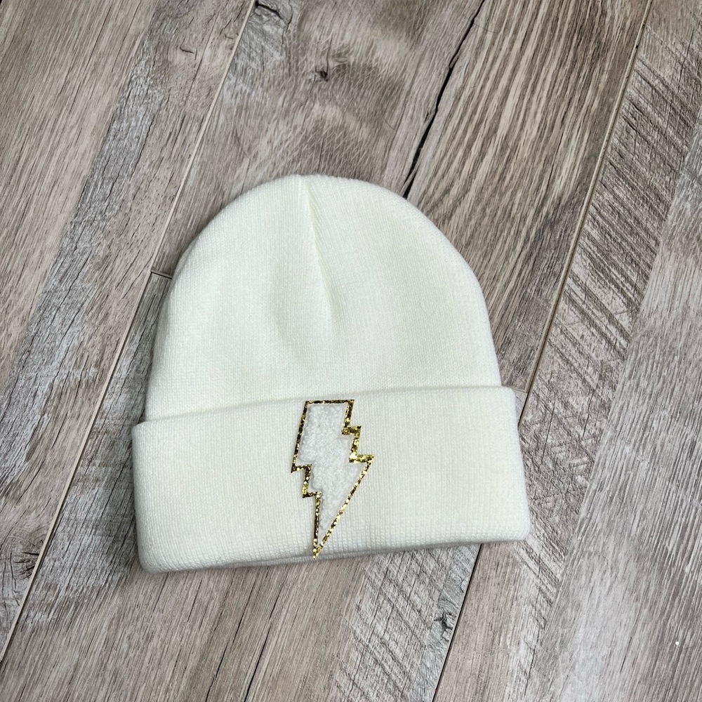 White Lightning Beanie Hat